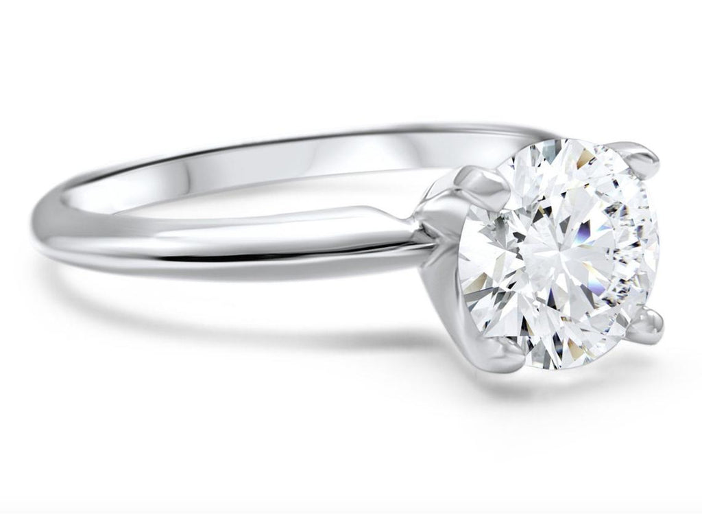 1.0 CT Round Solitaire Engagement/Wedding Ring Solid 14k/18k Gold, Forever One Moissanite Solitaire Engagement Ring 4 Prong