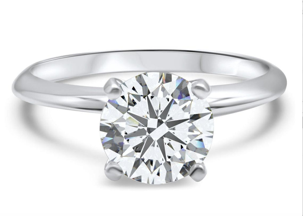 1.0 CT Round Solitaire Engagement/Wedding Ring Solid 14k/18k Gold, Forever One Moissanite Solitaire Engagement Ring 4 Prong