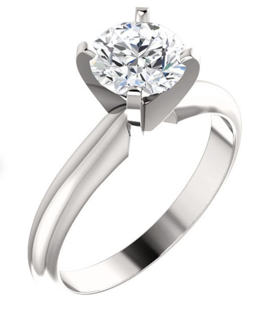 1.0 CT Round Solitaire Engagement/Wedding Ring Solid 14k/18k Gold, Forever One Moissanite Solitaire Engagement Ring 4 Prong