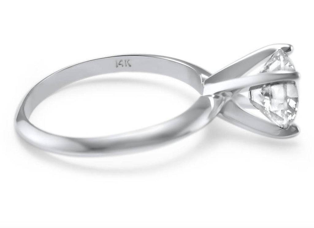 1.0 CT Round Solitaire Engagement/Wedding Ring Solid 14k/18k Gold, Forever One Moissanite Solitaire Engagement Ring 4 Prong