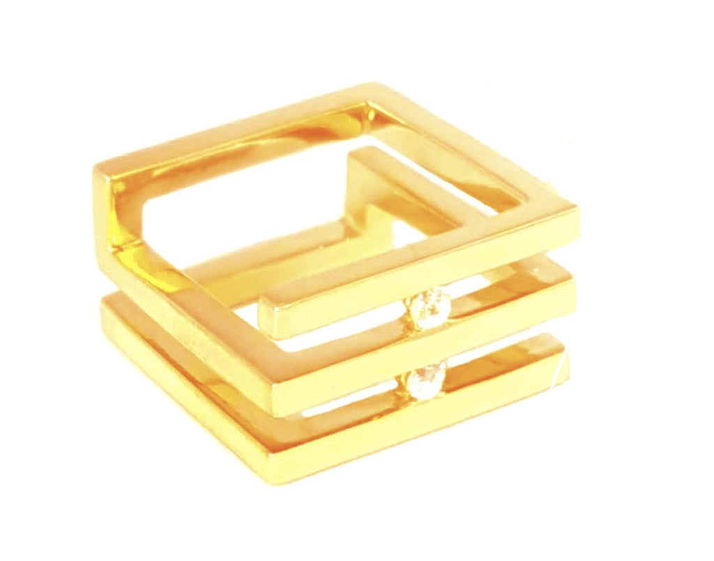 Fashion Cubical Diamond 14K Solid Gold Square Ring, Dainty Ring