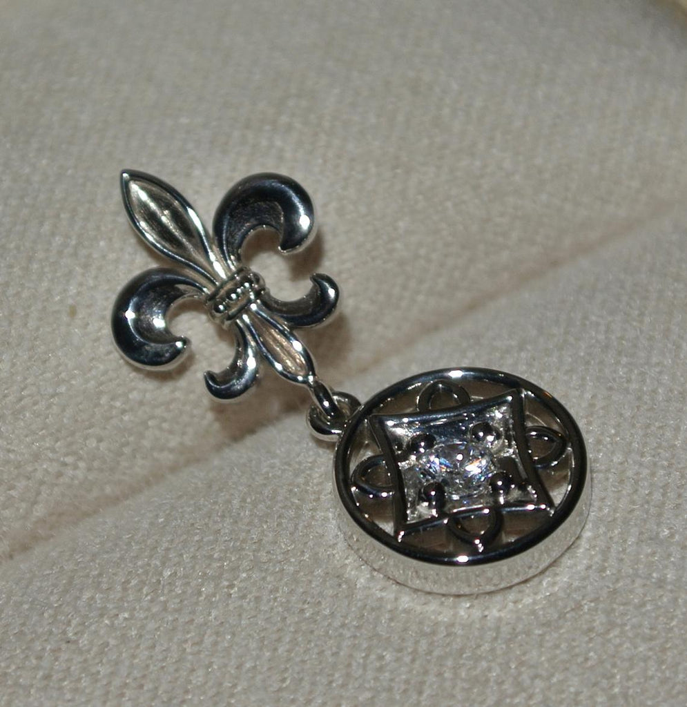 14k White gold Diamond Pendant / 3mm Diamond Pendant