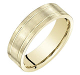Men's Wedding Band/14k Yellow Gold / Classic Brushed / Comfort Fit