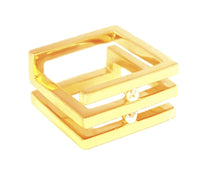 Load image into Gallery viewer, Fashion Cubical Diamond 14K Solid Gold Square Ring, Dainty Ring