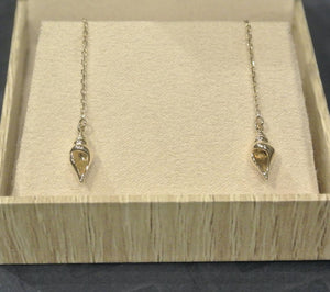 Spiral Seashell Ear Threaders / Gold Ear Threader Earrings / Gold Dangle Earring / Gold Hawaii Earrings