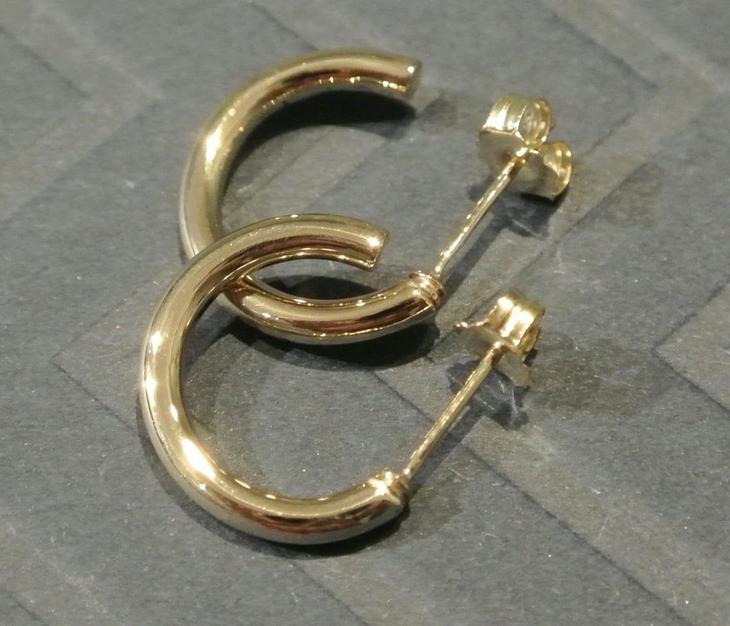 14k Gold Hoop Earrings/ Gold Hoop Earrings / Chunky Gold Hoop Earrings / Thick Gold Hoop Earrings / Tube Gold Hoops