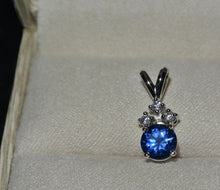 Load image into Gallery viewer, 6mm Sapphire Pendant / Sapphire and Diamond necklace